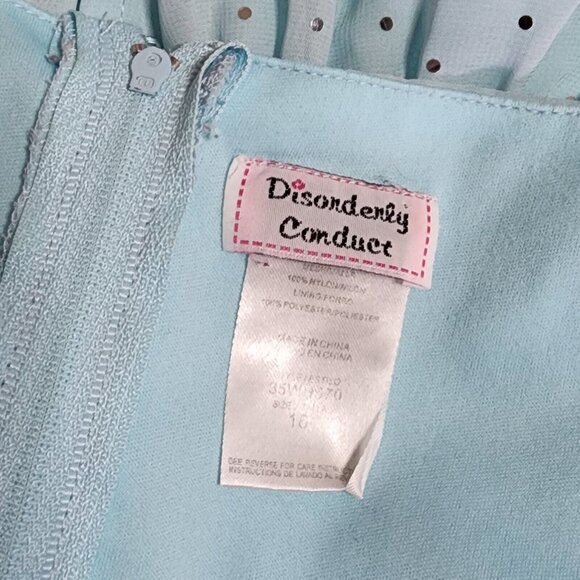 DISORDERLY CONDUCT Blue Ombre Sequin Sleeveless Zip Back Dress Girl's Size 16 - Picture 3 of 6